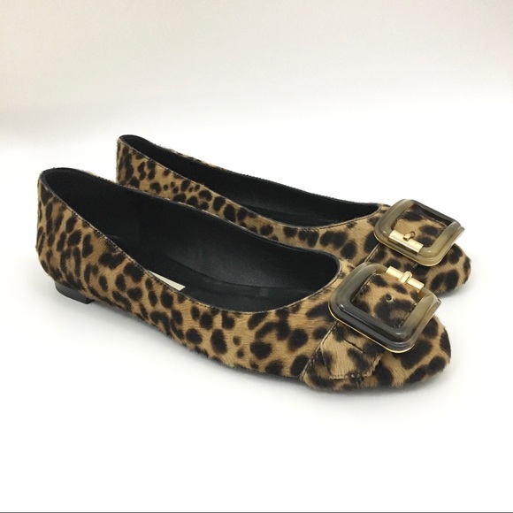 NEW Burberry Leygreen leopard print ballet flats shoes buckle - Picture 1 of 8